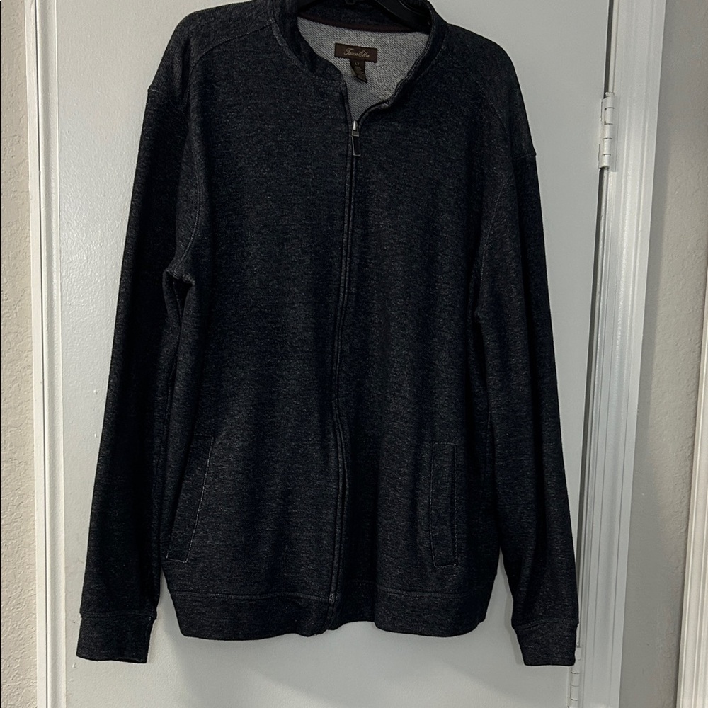 Tasso Elba Men's Charcoal Zip-Up Sweater